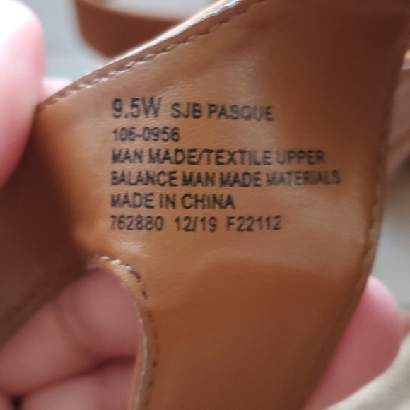 Brown and Denim wedge sandals size 9.5 W - Picture 7 of 8